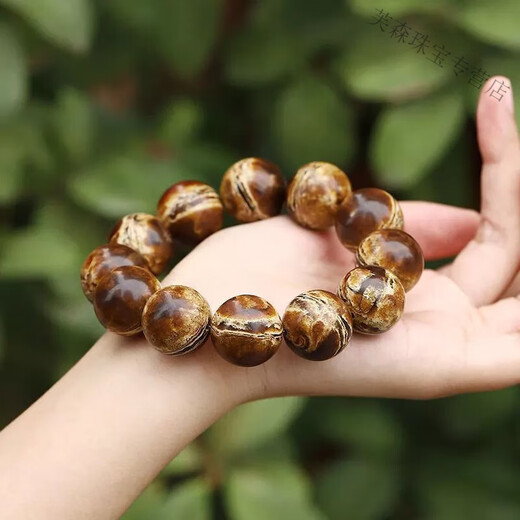 SNQP Burmese root amber bracelet, amber beeswax, enchanting cave honey boutique bracelet, round beads for men and women, amber ornaments, 11*12 old type barrel beads, certificate can be issued, fidelity root amber has rosin, fluorescent floating salt water