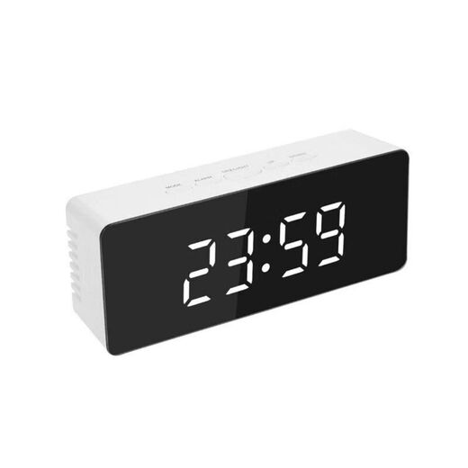 Connect the Yunmao Xiaomi Mi Mijia General Ins Simple LED Luminous Alarm Clock Desktop Mirror Clock Temperature Sleeping Battery 719 Black LED Mirror Clock - Battery + USB Cable