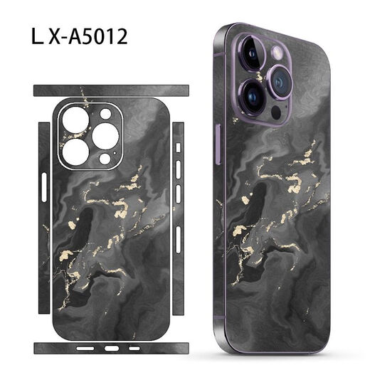 鲸美多适用于苹果14Promax贴纸iPhone13 大理石纹理12背膜 11全包背膜 LX-A5012 iphone12