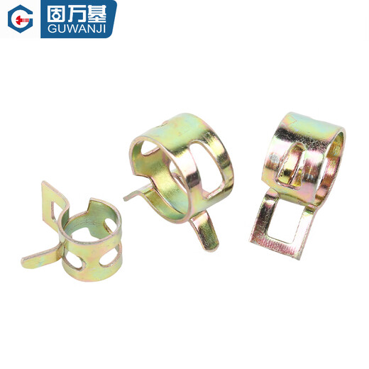 Guwanji Elastic Clamp en acier ceinture de courroi à ressort Pince en acier à la main Pinche à arrosage du tuyau d'eau Manganèse en acier Coulaque Q673 Couleur Zinc 12x8x0.8 [20 pièces]