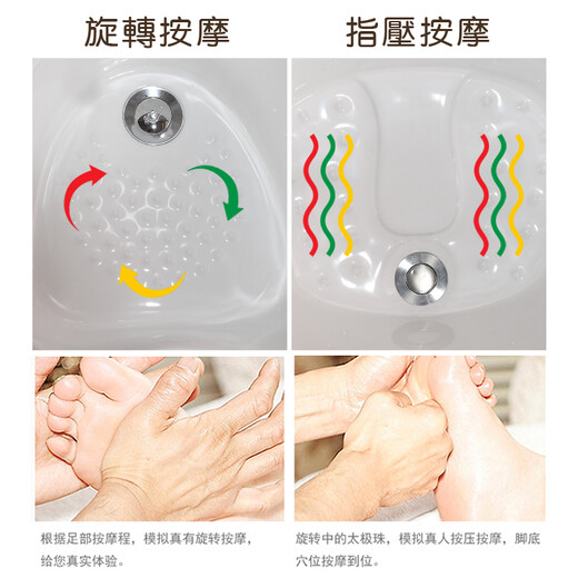 Fenglanqing ceramic footbath footbath footbath bathroom massage porcelain footbath footbath home floor-standing A style complete set with square faucet (King Kong glazed)