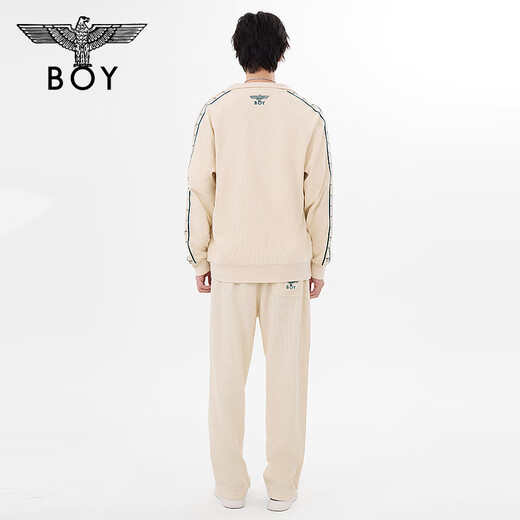 BOY LONDON男女同款长裤logo印花学院风卡其色阔腿裤N15053 卡其色 XS