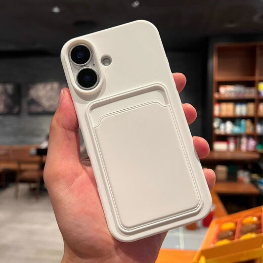 果不凡适用苹果16手机壳磨砂软壳可插卡iPhone16proMax硅胶保护套防摔16plus全包卡包钱包纯色简约防指纹 【黑色】-磨砂卡包软壳 苹果16