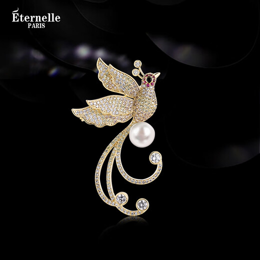 Eternelle French eternal original design Phoenix brooch high-end women's collar pin accessories 2025 new corsage bright gold
