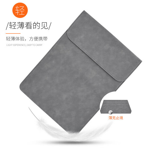 Dell XPS17-9720 17-Zoll-Laptop Inner Liner Bag Protection Hülle Stoßdämpfung Aufbewahrung Beutel wasserdichtes Ledergehäuse Business Leichtes Zubehör Yijinda Horizontal Style-Gray+Power Bag
