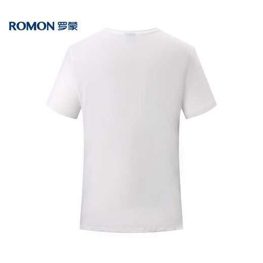
ROMON short-sleeved T-shirt for men summer casual short-sleeved men ice silk base shirt T-shirt for men LM688 white M