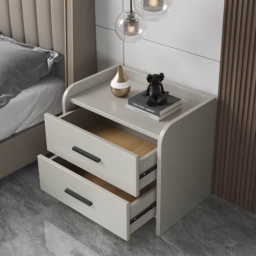 Gupujia solid wood bedside table bedroom small apartment simple modern bedside cabinet small storage cabinet storage locker light gray