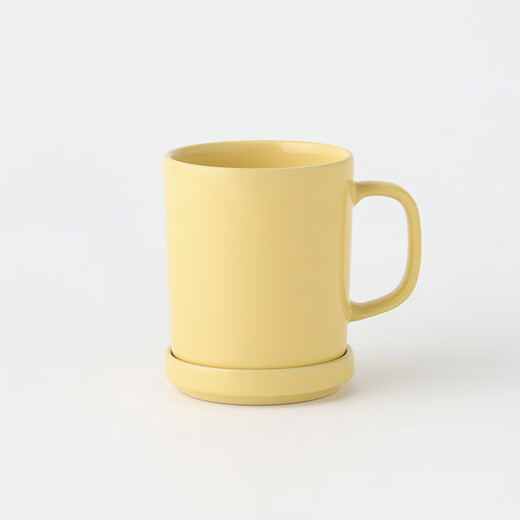 MUJI stoneware mug household water mug ceramic mug coffee mug office light yellow 500ml