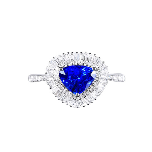 HEEKAIYI Ring Women's Royal Sapphire Ring Luxury Jewelry Chinese Valentine's Day Birthday Gift for Wife and Girlfriend Royal Sapphire Ring (Main Stone Approximately 1.13 Carats/Selected Flawless)