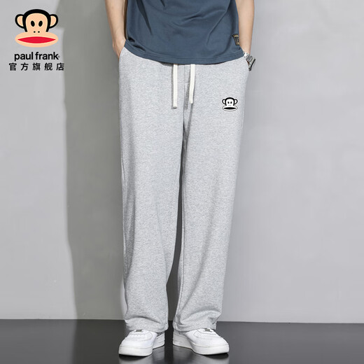 Big mouth monkey (paul frank) American trendy brand sports casual pants for men spring and autumn new loose trendy pants men's straight drape wide leg trousers 206 gray official authentic 2XL recommended 150-180Jin Jin equals 0.5 kg