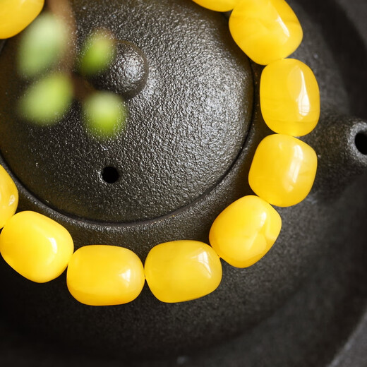 Caizhi Natural Bamern Beeswax Armband ohne Optimierung Hühnchenöl Gelb Armband Follow-up Erze Frauen Perlen DIY Hähnchenöl Rot K1278 (Männerstil)