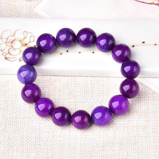 Jiangji Yueshu Steinarmband, Männer und Frauen Kirschblütenpulver Alte Mineral Su ji Rohsteinkristallarmband SN9859 [vier Farben Symbiose 12mm Single Runde]