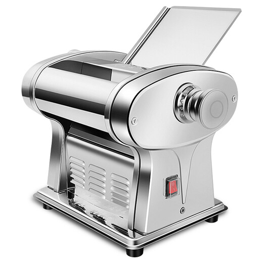 Junchu stainless steel noodle machine household small commercial multi-function noodle press electric noodle machine automatic noodle machine noodle cutting machine noodle cutting machine noodle cutting machine dumpling wonton chaotic skin kneading dough rolling machine one knife steel shell steel roller steel knife dough skin + 2 kinds of noodles original color