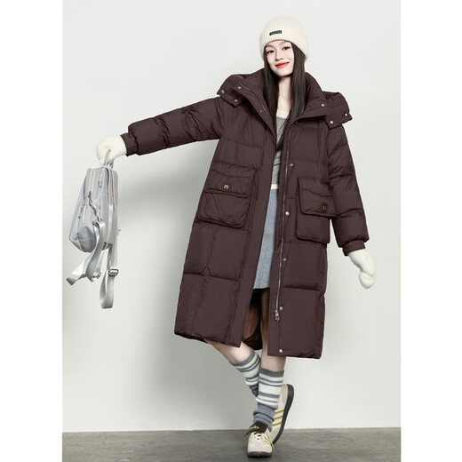 Mishide down jacket semi-finished capsid for women without down 2024 new 6197 down jacket semi-nine-finished women fashion long black S ninth product capsid live hat