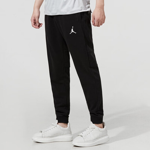 耐克（NIKE）男裤春季新款运动裤针织收口束脚休闲运动长裤小脚裤防风卫裤 DA9859-010/AJ经典款/水洗黑灰 M