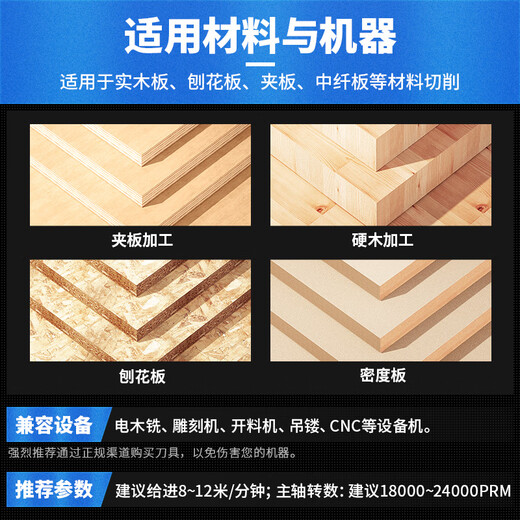 沪豪（HUHAO）沪豪台面清底刀铣底刀木工铣刀开槽刀具雕刻机锣刀工业级清底刀 清底刀12*15841点2