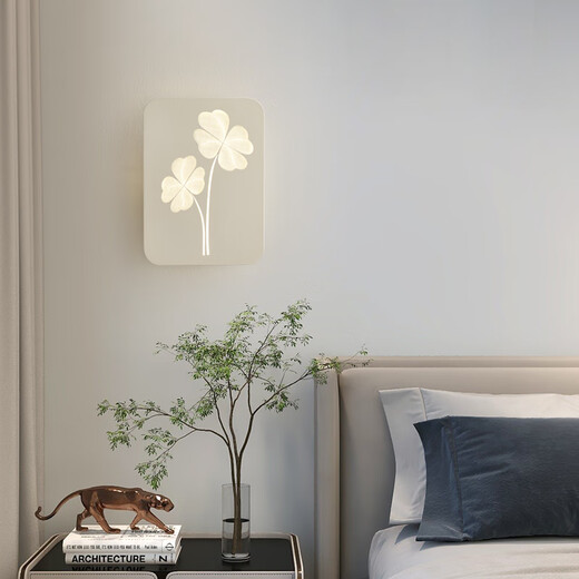 First Dream Bedside Bedside Wall Light Simple Simple Modern Creative 2024 New Ins Fashion Aisle Corridor Light DX826-Pink + Ginkgo Leaf + 10W Cambio de luz de tres colores (sin control remoto)