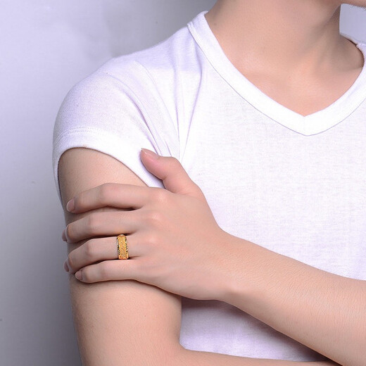 Heritage gold ring 999 solid gold dragon pattern ring for men and women, adjustable Qixi Festival 520 Valentine's Day gift, about 8.58 grams