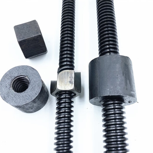 Jieyunmao No. 45 steel trapezoidal screw nut, coarse tooth T-type screw set, positive wire, reverse tooth, right-hand left-hand thread, positive wire 100*10*1 meter, 1 piece, 2 hexagonal nuts