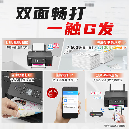 Canon G3880 / 3881 Impression / copie / copie / numérisation de la copie / numérisation All-in-Un-in-Un-in-Un-in-Wireless Printing / Home / Commercial G3880 [Wireless + Automatic Double-face + Copie d'impression Copy Scanning] 3881 Package 2: HOST + SET INDRE ORIGINAL SET + [