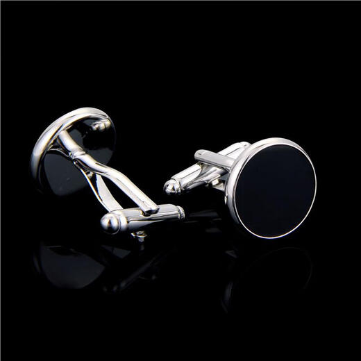 apatia men's cufflinks French shirt sleeve nails men women's simple gold silver shirt cuff button gift box black silver edge XK1728B