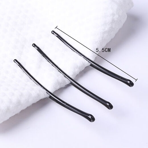 Qindu black curved hairpin thick one-word clip curved clip hairpin bangs clip side clip curved hairpin bag about 50 pieces curved clip 5.0 cm