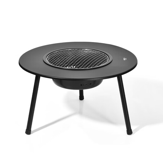 Primitive tea-making barbecue stove for household indoor barbecue stove set outdoor barbecue table heating basin charcoal barbecue grill 80CM thickened large table stove with 7-piece set + frying pan + cover + storage bag