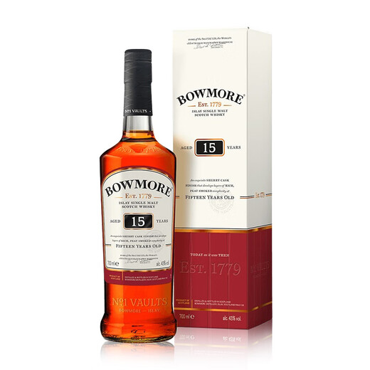 
Bowmore 12/15/18 Foreign wine Single malt whiskey Scotland Original imported 15 years Shirley barrel 700mL 1 bottle Scale random number