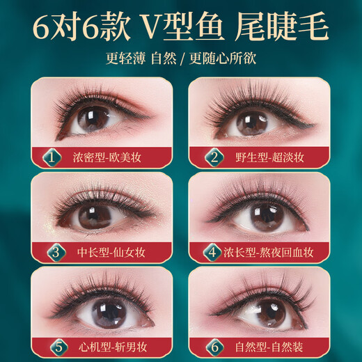 Meet the Beauty, 6 Pairs of Magnetic False Eyelashes, Glue-Free, Repeatable Magnetic Magnet, Novice Makeup Party Makeup Tool