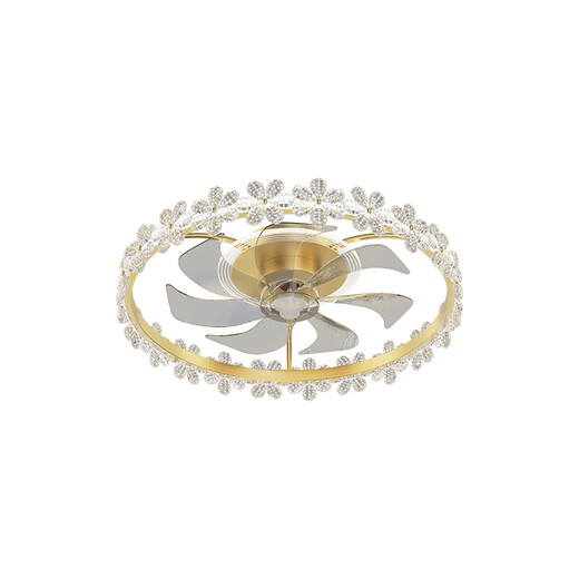 XMSJ Light Luxury Crystal ventilador Light Techo Restaurante Restaurante moderno Simple Home Use Prichi Chip RA97 12033 Oro