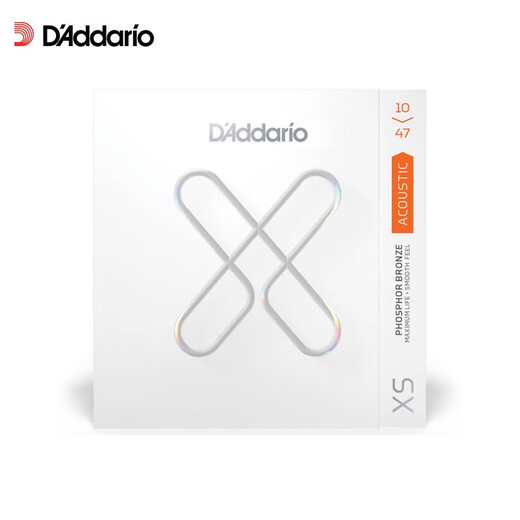 达达里奥（D'Addario）美国进口民谣木吉他琴弦青铜磷铜防锈镀膜高碳钢内芯琴弦 一套6根 XSAPB1047镀膜（极细，磷铜）