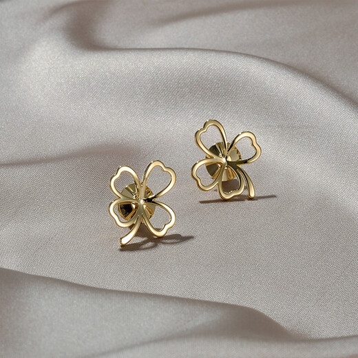 Idel clover anti-leak buckle small brooch women's pin to fix clothes artifact collar pin jewelry birthday gift for wife lucky four-leaf clover 2 pieces gold + silver
