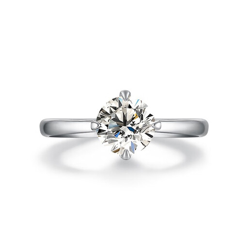 AVHE platinum white ring for wedding couple. Artificially cultivated diamond carat set wedding gift for girlfriend Qixi Festival. Platinum four-claw diamond ring-1 carat D color/VVS 9-20 circle can be noted.