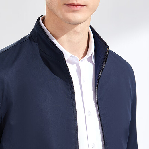 Antonio 100% cotton men's spring and autumn business jacket casual versatile jacket light jacket simple stand-up collar business style