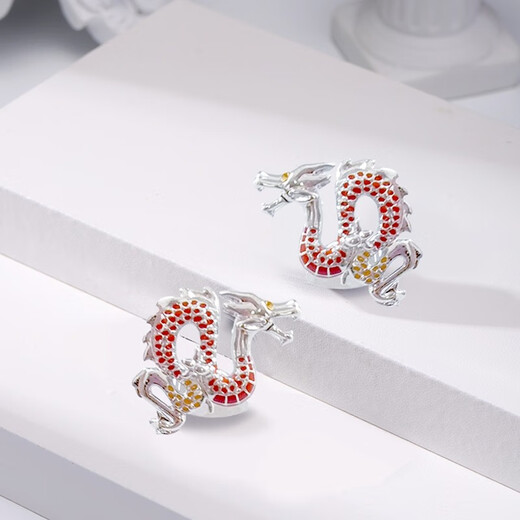 TATEOSSIAN【新年礼物】龙年限定生肖龙袖扣男水晶盘龙法式袖口钉 限定水晶龙袖扣（现货）