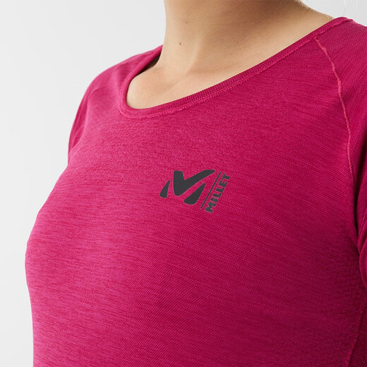 觅乐（MILLET）春季新品无缝编织短袖女士轻量登山越野跑T恤 MIV9761 龙女色-9413 M/L