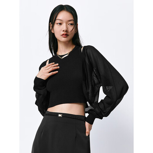 Cardigan Lancet mince des femmes pour femmes pour femmes pour la chemise de climatisation de la chemise de climatisation du style de châle de la chemise de châle Black L