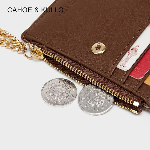Cahoe Kullo Billetera de vajilla de vaca oficial para mujeres Corto 2025 NUEVA bolso de embrague para mujeres bolsas de tarjeta de monedas Montones multifuncionales billetera caramelo marrón frijol rubio-ck regalo para novia