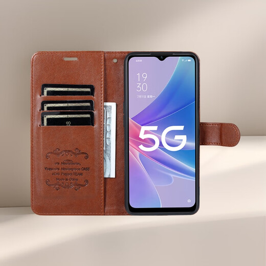 Ju Xiaozhi is suitable for oppoK12X mobile phone case flip leather case PJT110 wallet card case full-package anti-fall soft inner shell with magnetic buckle protective cover for men and women oppo K12X [brown]