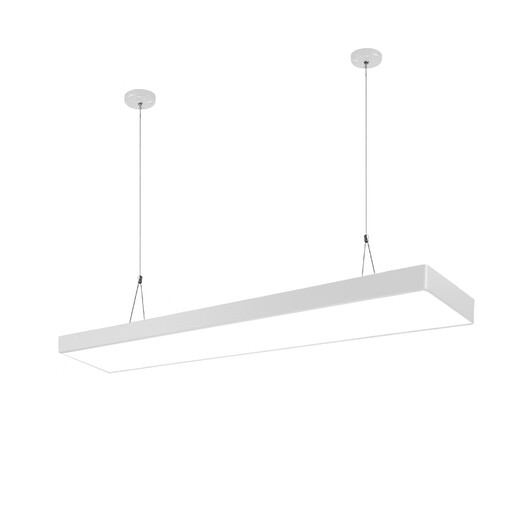 CANMEIJIA office chandelier light led strip light classroom light rectangular chandelier light modern minimalist shopping mall supermarket gym conference room office light 50W-white frame