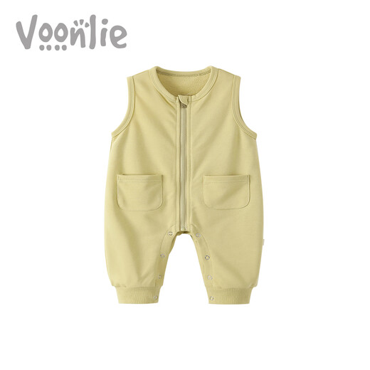 Fanlie baby clothes, autumn clothes, newborn male and female baby onesies, full moon and 100 days out overalls, harem clothes, spring and autumn M3214 green 80cm