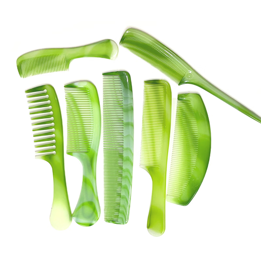 
He Tong Beef tendon comb Thickened beef tendon comb jade color folding comb plastic is easy to use and not broken SN3519 Beef tendon [tight teeth]
