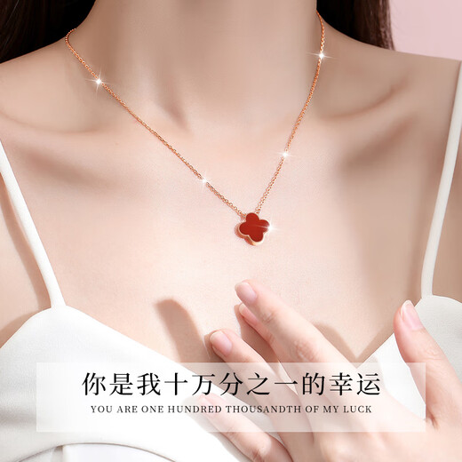 
Givenchy Luxury Four-Leaf Crop Necklace for Girls' New Pendant Bracelet Jewelry Showing Birthday Gifts for Girlfriend and Wife Four-Leaf Crop Red Agate Necklace (Nearby Gulf the next day)
