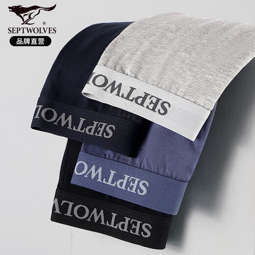 Sept sous-vêtements de loup sous-vêtements pour hommes purs pantalon antibactérien pur 7a Pantalon antibactérien confortable et respirant mi-jumeau anti-curl High-Elastic Men's Boxer Pantal