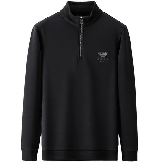 
Emporio Armani men's sweatshirt half zipper plus velvet thick autumn and winter heavy high-end top trendy a3291 brown plus velvet XXS 165/84A