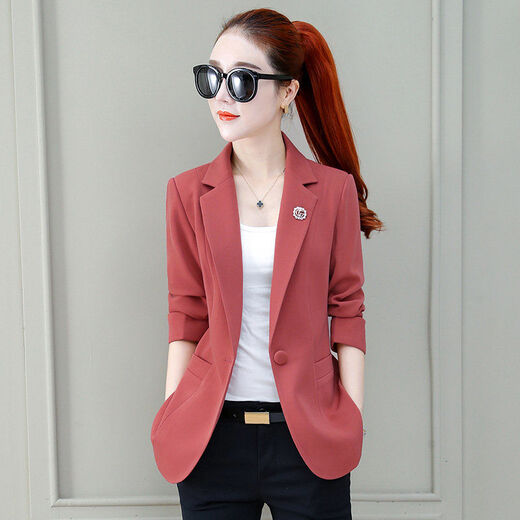 Zhidou Dou Dou Small Suit Veste pour femmes 2021 Vêtements d'été printemps et automne Nouveau gingembre à la tendance du haut de la longueur et du gingembre 9859 pour 96-105jin [Jin est égal à 0,5 kg]))