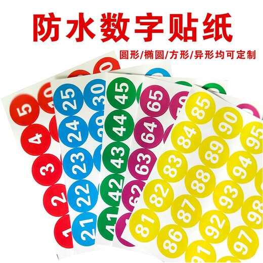 Anshengda Waterproof PVC Number Sticker Number Sticker Number Table Number Competition Event Serial Number 1-20 Diameter 10cm