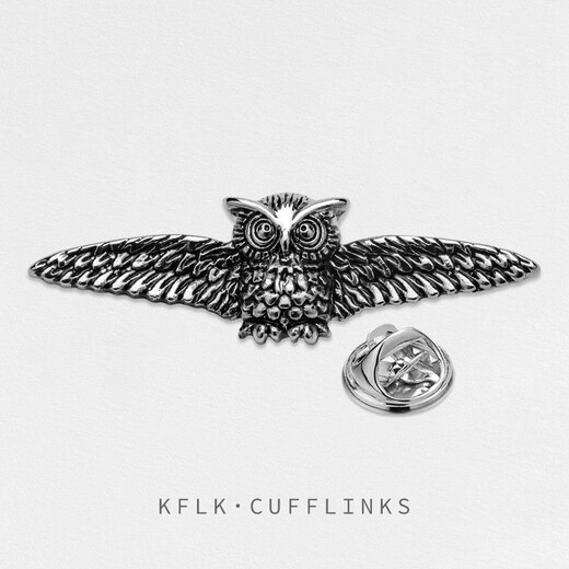 Kraftink old owl brooch high-end collar pin buckle collar buckle neck corner buckle suit clothing men and women metal badge chest buckle XZ-F867 winged owl