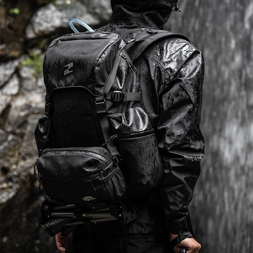 探迹者（TAJEZZO）M1复古山系登山徒步旅行露营防泼水大容量双肩包 黑色M1+M3