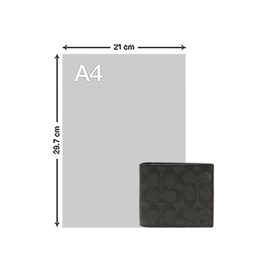 Coach Wallet Herren Short Wallet Card Clip Keychain Geschenkbox Schwarz und Grau CW344QBMI5